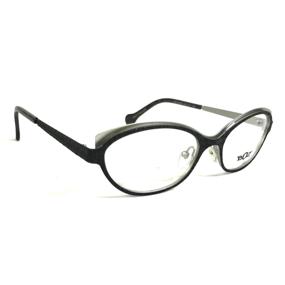 BOZ Eyeglasses Frames VISTA 0010 Black Silver Cat Eye Full Rim 52-17-140